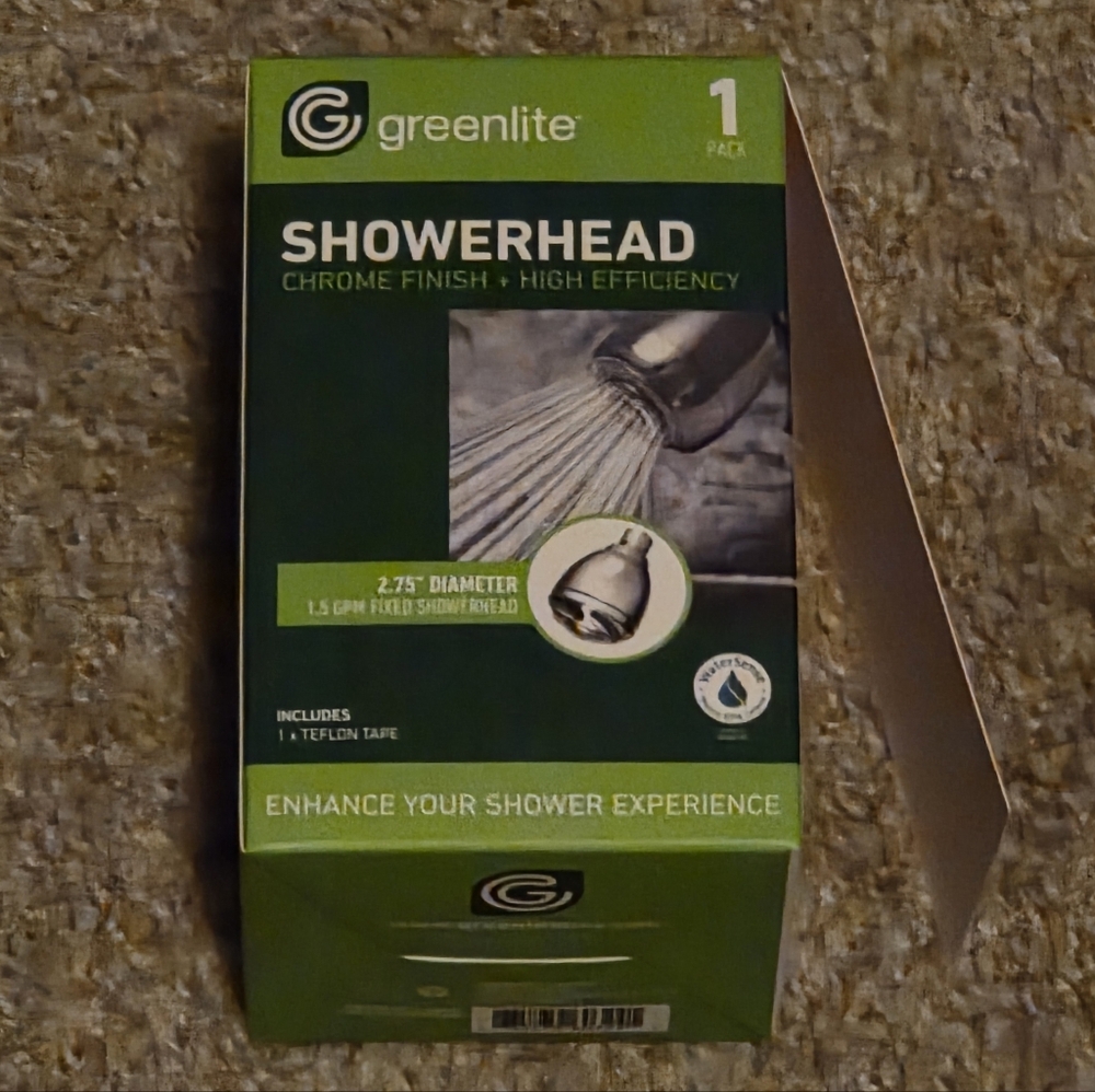 NEW Greenlite Chrome Finished Showerhead High Efficency